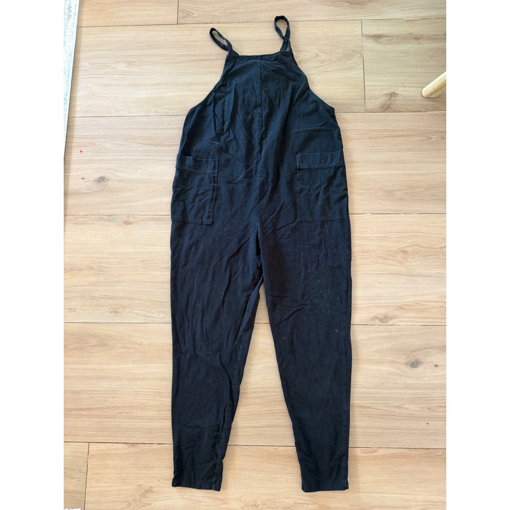Storq Anywear‎ Overall Black Cotton Spandex Maternity Friendly Jumpsuit Size 2